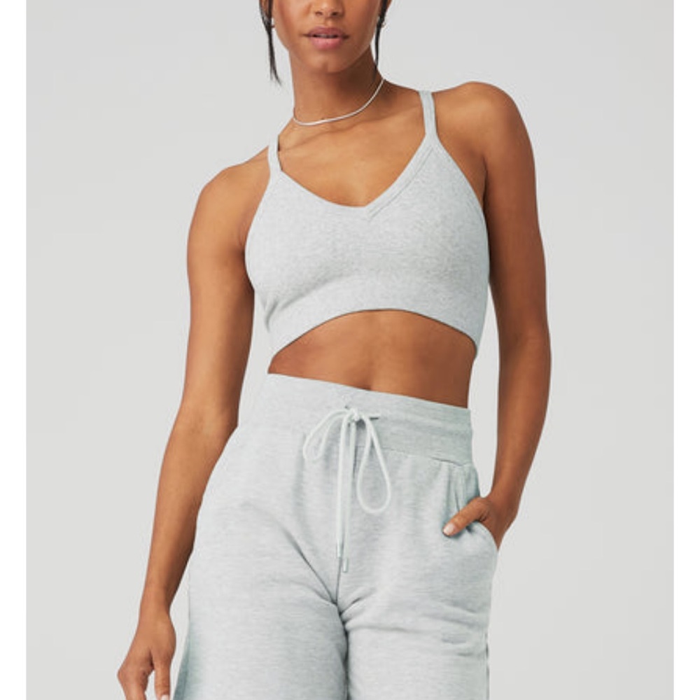 Alo yoga Seamless Rib Low Back Bra - Athletic Grey S